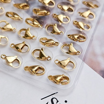 Замок лобстер 12 мм позолота 24К, нержавеющая сталь (4210-З) замок для украшений купить с доставкой по России | Интернет-магазин Viva Beads