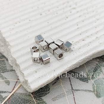 1 шт. Бусина спейсер куб 3 мм родиевое покр. (6852-3-Р) купить в Воронеже | Заказать в интернет-магазине Viva Beads
