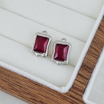 Подвеска с ювелирным стеклом 13.7х9 мм красный, родиевое покрытие (8738-КР) купить с доставкой по России | Интернет-магазин Viva Beads