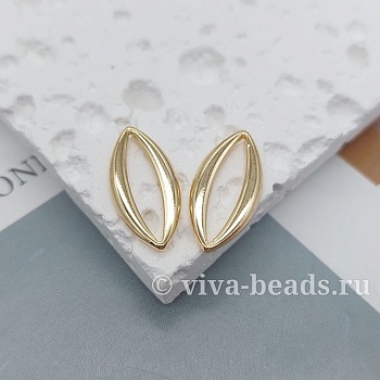 УЦЕНКА Кольцо коннектор овал 18x8.5x2 мм позолота (5080-УЦ)