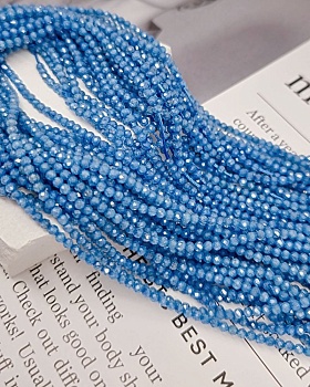 Нить 18 см Фианиты 2 мм граненые бусины, синий (6717-СИН) купить в Воронеже | Заказать в интернет-магазине Viva Beads
 Нить 18 см Фианиты 2 мм граненые бусины, синий (6717-СИН) купить в Воронеже | Заказать в интернет-магазине Viva Beads