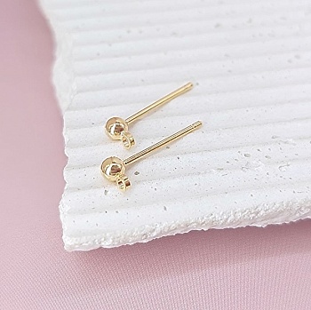 Пуссеты гвоздики Шарик 3 мм позолота (8630-3-З) швензы для серег купить с доставкой по России | Интернет-магазин Viva Beads