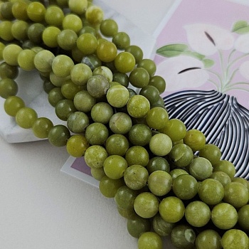 Нить 19 см Нефрит тайванский ок. 8.5 мм гладкая бусина (9784-8) для бижутерии купить с доставкой по России | Интернет‑магазин Viva Beads