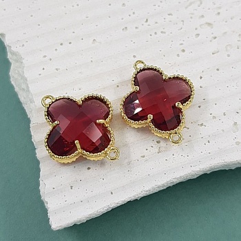 Коннектор Клевер 19x15x5 мм бордовый/позолота (4656-БОРД-З)