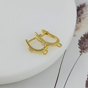 УЦЕНКА Швензы с фианитом с английским замком 16,6 мм позолота (5451-З-УЦ) купить в Воронеже | Заказать в интернет-магазине Viva Beads
 УЦЕНКА Швензы с фианитом с английским замком 16,6 мм позолота (5451-З-УЦ) купить в Воронеже | Заказать в интернет-магазине Viva Beads