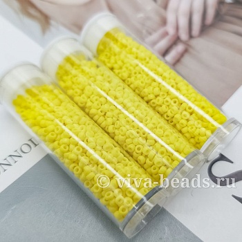 7 гр. Бисер японский MIYUKI размер 11 Opaque Yellow, 2x1.3 мм (7316-RR404) купить с доставкой по России | Интернет-магазин Viva Beads