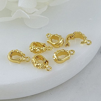 УЦЕНКА Бейл разъемный с текстурой 10х3.7x6 мм, внутренний размер 4.7х3.2 мм, позолота 14К (10214-З-УЦ) - фурнитура для бижутерии