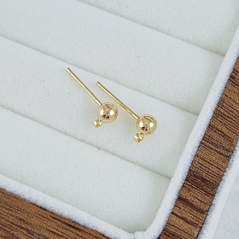 Пуссеты гвоздики Шарик 4 мм позолота 14К, пара (8630-4-З) швензы для серег купить с доставкой по России | Интернет-магазин Viva Beads