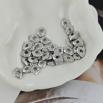 1 шт. Бусина разделитель 7х5х1.8 мм плоская фри форм, родиевое покрытие (9906-Р) купить в Воронеже | Заказать в интернет-магазине Viva Beads
