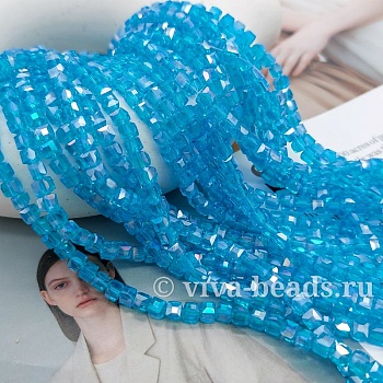 Нить 19 см Бусина граненый куб ок. 4 мм голубой стекло (7339-ГОЛ) купить в Воронеже | Заказать в интернет-магазине Viva Beads
 Нить 19 см Бусина граненый куб ок. 4 мм голубой стекло (7339-ГОЛ) купить в Воронеже | Заказать в интернет-магазине Viva Beads