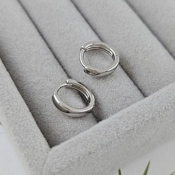 Швензы кольца, бублики, конго мини 11.8х2.6 мм, родиевое покрытие (9137-Р)