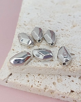 1 шт. Бусина разделитель 10.3х6.6х4.5 мм, многогранник  родиевое покр. (8144-Р) купить с доставкой по России | Интернет-магазин Viva Beads