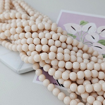 Нить 38 см Бусины стеклянные ок. 8 мм гладкий шар, светло-персиковый (9790-8-ПЕРС) купить в Воронеже | Заказать в интернет-магазине Viva Beads
 Нить 38 см Бусины стеклянные ок. 8 мм гладкий шар, светло-персиковый (9790-8-ПЕРС) купить в Воронеже | Заказать в интернет-магазине Viva Beads