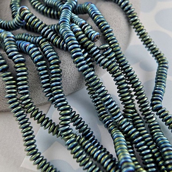 Нить 40 см Гематит, гематин 4.3x1.7 мм, бусина рондель, цвет сине-зеленый (9675-ЗЕЛ)	 купить в Воронеже | Заказать в интернет-магазине Viva Beads
 Нить 40 см Гематит, гематин 4.3x1.7 мм, бусина рондель, цвет сине-зеленый (9675-ЗЕЛ)	 купить в Воронеже | Заказать в интернет-магазине Viva Beads