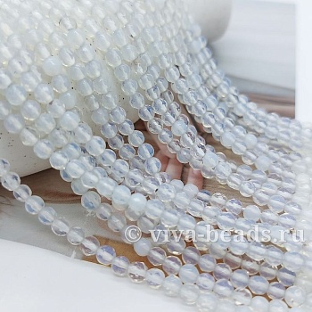 Нить 37 см Опалит граненая бусина 4 мм (имитация лунного камня) (7139) для бижутерии купить с доставкой по России | Интернет‑магазин Viva Beads