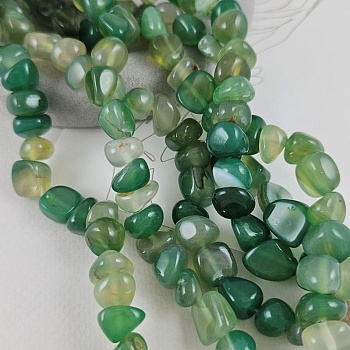 Нить 17 см Агат натуральный тонированный 10-12x9-12 мм фри форм, галтовка, зеленый (8910-ЗЕЛ) купить в Воронеже | Заказать в интернет-магазине Viva Beads
