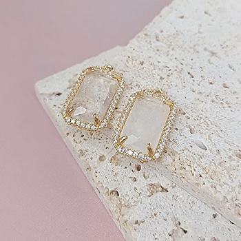 Подвеска прямоугольная 20х11.6 мм с натур. кварцем, фианитами , позолота 14к (7908-З) купить в Воронеже | Заказать в интернет-магазине Viva Beads
 Подвеска прямоугольная 20х11.6 мм с натур. кварцем, фианитами , позолота 14к (7908-З) купить в Воронеже | Заказать в интернет-магазине Viva Beads