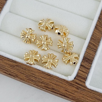 Бусина разделитель Крест 10х10х5.3 мм позолота 14К (10265-З) купить с доставкой по России | Интернет-магазин Viva Beads