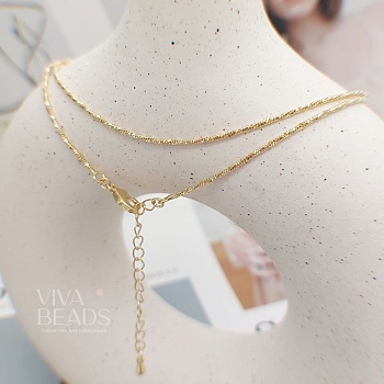 Цепочка с замком готовая 45 см позолота (7579-З)