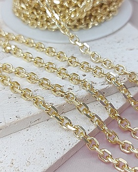 10 см Цепь 4.4 мм /ширина/ позолота (6913-З) купить в Воронеже | Заказать в интернет-магазине Viva Beads
