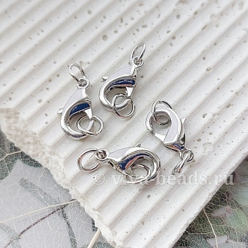 Замочки лобстеры 12 мм с колечками родиевое покр. (6678-12-Р) купить в Воронеже | Заказать в интернет-магазине Viva Beads
 Замочки лобстеры 12 мм с колечками родиевое покр. (6678-12-Р) купить в Воронеже | Заказать в интернет-магазине Viva Beads