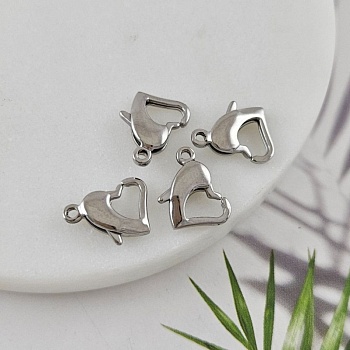 Замок карабин сердце ок. 9.7х14 мм нержавеющая сталь (10060) замок для украшений купить с доставкой по России | Интернет-магазин Viva Beads