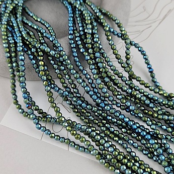 Нить 39 см Гематит, гематин 3 мм граненая бусина, цвет сине-зеленый (5147-ЗЕЛ) купить в Воронеже | Заказать в интернет-магазине Viva Beads
