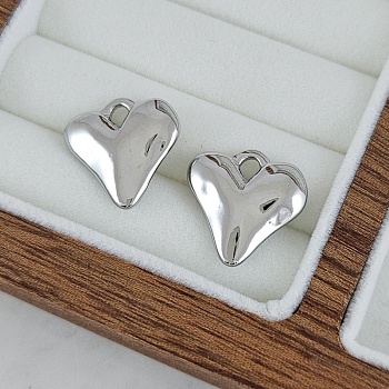 Подвеска Сердце 18х18.6 мм родиевое покрытие (7790-Р) купить с доставкой по России | Интернет-магазин Viva Beads