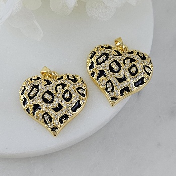 Подвеска Сердце 22.5х23 мм с фианитами и эмалью позолота 14К (9091-З) купить с доставкой по России | Интернет-магазин Viva Beads