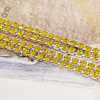 50 см Цепь стразовая 2 мм SS6 цитрин в серебре (3549-ЦС) купить в Воронеже | Заказать в интернет-магазине Viva Beads
