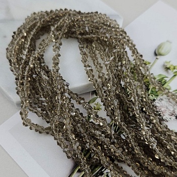 Нить 33 см Бусина хрустальная крошка ок. 4x3x3 мм дымчатый (7338-4-ДЫМ) купить в Воронеже | Заказать в интернет-магазине Viva Beads
 Нить 33 см Бусина хрустальная крошка ок. 4x3x3 мм дымчатый (7338-4-ДЫМ) купить в Воронеже | Заказать в интернет-магазине Viva Beads