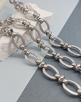 10 см Цепь 9.4 мм /толщина/ родиевое покр. (8245-Р) купить в Воронеже | Заказать в интернет-магазине Viva Beads
