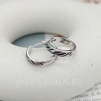 Швензы кольца, бублики, конго, 20х4.5 мм эмаль, родиевое покр. (7476-РЧ)