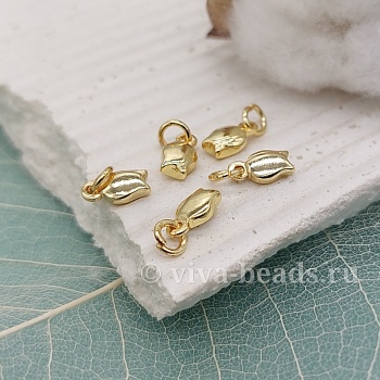 1 шт. Подвеска цветок 8x4x2.5 мм позолота (6371) купить с доставкой по России | Интернет-магазин Viva Beads