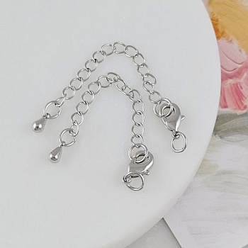 Замок лобстер 10 мм с удлинителем капелька родиевое покрытие (9147-10-Р) замок для украшений купить с доставкой по России | Интернет-магазин Viva Beads