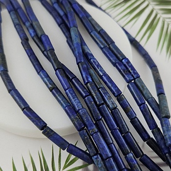 Нить 19 см Лазурит тонированный ок. 4.5х13-14 мм бусины трубочки (9932-ЛАЗ) купить в Воронеже | Заказать в интернет-магазине Viva Beads
