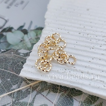 10 шт. Колечки витые 7х0.9 мм позолота (5681-7-З) соединительные колечки и кольца-коннекторы купить с доставкой по России | Интернет-магазин Viva Beads