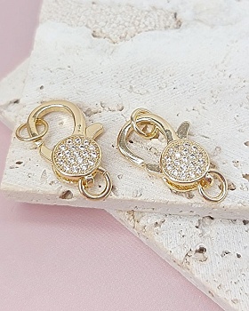 Замок с фианитами 19 мм позолота 14к (8064-З) купить в Воронеже | Заказать в интернет-магазине Viva Beads
