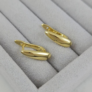 Швензы Капля с английским замком 16х5 мм позолота 14К (5380-З) швензы для серег купить с доставкой по России | Интернет-магазин Viva Beads