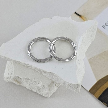 Кольцо коннектор 17 мм внутр. d 12.6 мм, текстурированное, родиевое покрытие (9578-Р) соединительные колечки и кольца-коннекторы купить с доставкой по России | Интернет-магазин Viva Beads