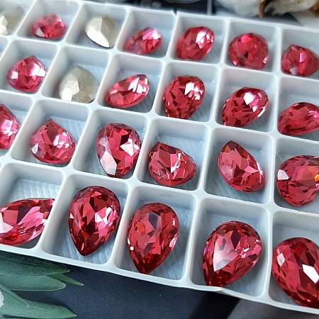 Кристалл капля 10 х 14 мм хрустальное стекло Rose (4641) купить в Воронеже | Заказать в интернет-магазине Viva Beads
