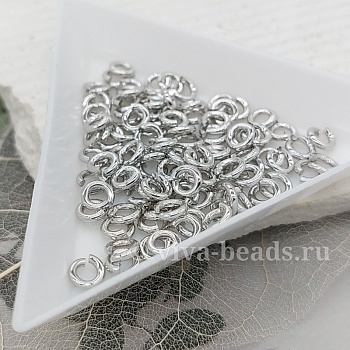 10 шт. Колечки соединительные 5x1 мм родиевое покр. (6664-Р) соединительные колечки и кольца-коннекторы купить с доставкой по России | Интернет-магазин Viva Beads
