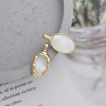 УЦЕНКА Подвеска кулон овальный с перламутром 21х11 мм позолота 14к классическое золото (8863-З-УЦ)