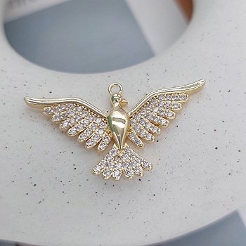 Подвеска Птица с фианитами 19.5x35 мм позолота 14к (7663-З) Подвеска Птица с фианитами 19.5x35 мм позолота 14к (7663-З)