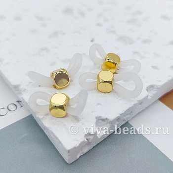 Пара Коннектор для очков 20х5 мм силиконовый белый (7247-Б) купить с доставкой по России | Интернет-магазин Viva Beads