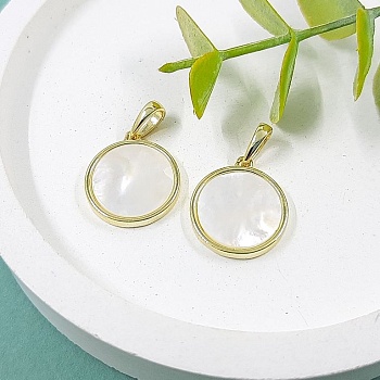 Подвеска кулон круглый с перламутром 15 мм позолота 14к светлое золото (5496-З) купить с доставкой по России | Интернет-магазин Viva Beads