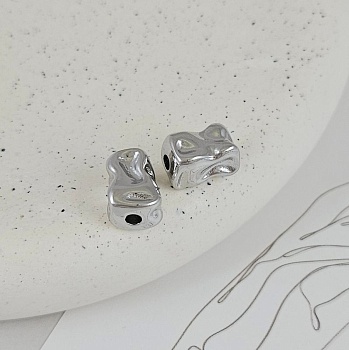 УЦЕНКА 1 шт. Бусина прямоугольная фри форм 13х7.9х8.8 мм родиевое покрытие (9476-13-Р-УЦ) купить в Воронеже | Заказать в интернет-магазине Viva Beads
