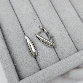 УЦЕНКА Швензы с замком Капля 16х5 мм родиевое покр. (5380-Р-УЦ)