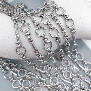 10 см Цепь 9 мм (толщина) родиевое покр. (7389-Р) купить в Воронеже | Заказать в интернет-магазине Viva Beads

