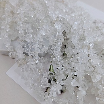 Нить 40 см Горный хрусталь натуральный крошка 5-9 мм (8915) купить в Воронеже | Заказать в интернет-магазине Viva Beads
